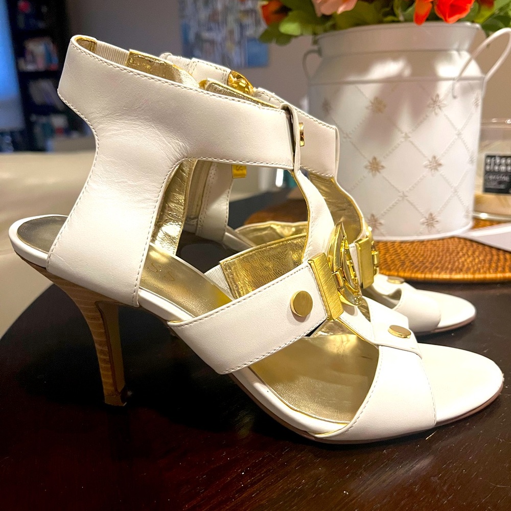 White Guess high heeled sandals